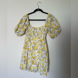 Altar'd State Yellow and White Lemon Dress